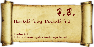 Hankóczy Bocsárd névjegykártya
